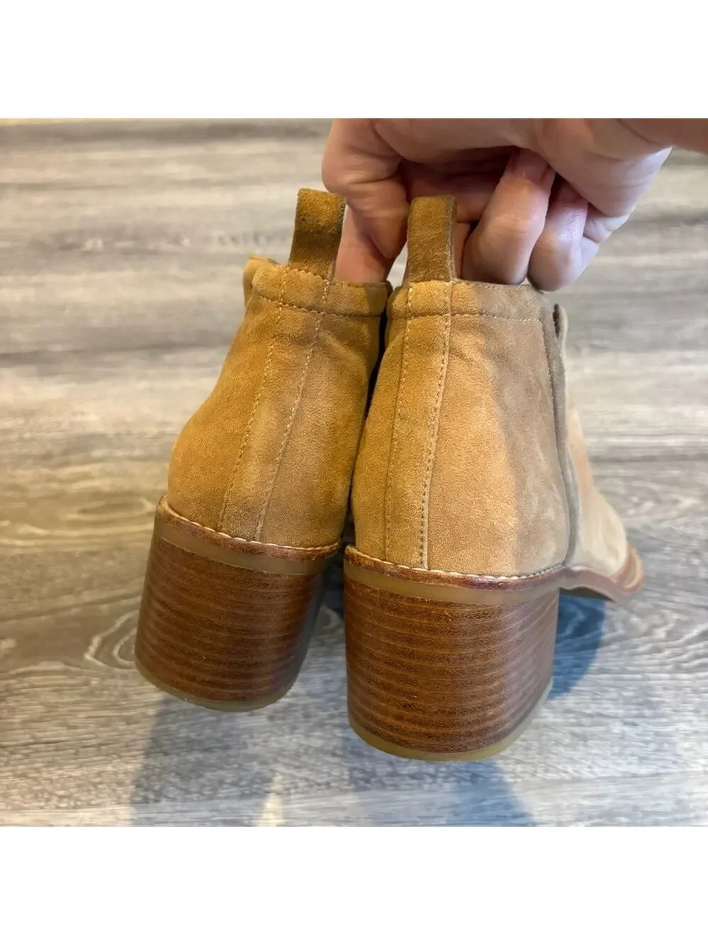 Jeffrey Campbell Fontana Tan Suede Chelsea Ankle Boots Size 10